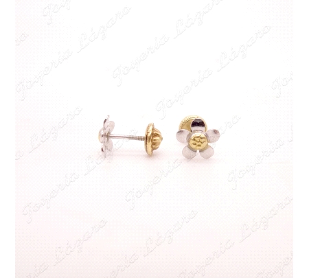 PEND. TORN. ORO 18KT OCASION BICOLOR MARGARITA FLOR                                                 