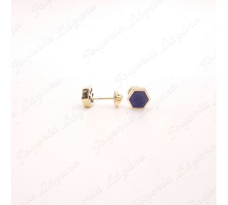 PEND. TORN. ORO 18 KTS EXAGONAL PIEDRA LAPISLAZULI