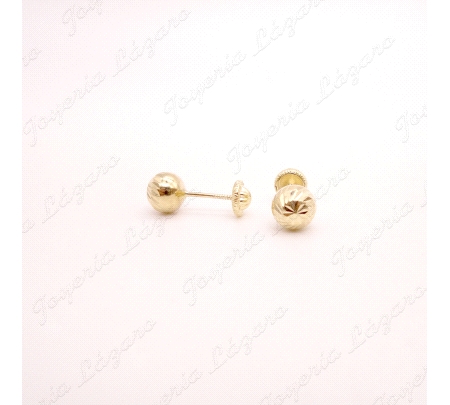 PEND. TORN. ORO 18 KTS BOLA TALLADA 6MM