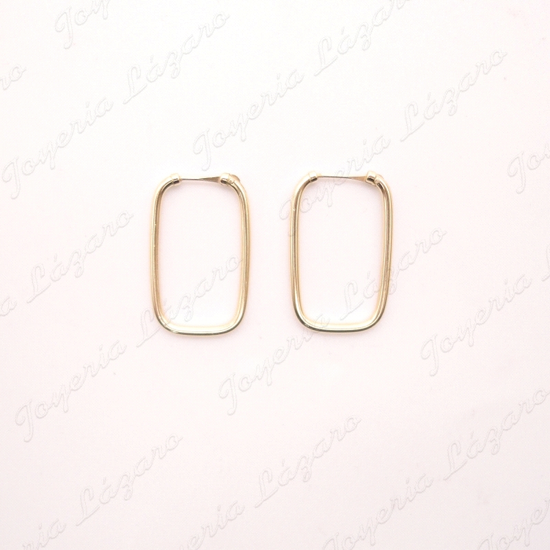 PEND. AROS ORO 18 KTS TUBO RECTANGULAR FINOS 14X23MM                                                