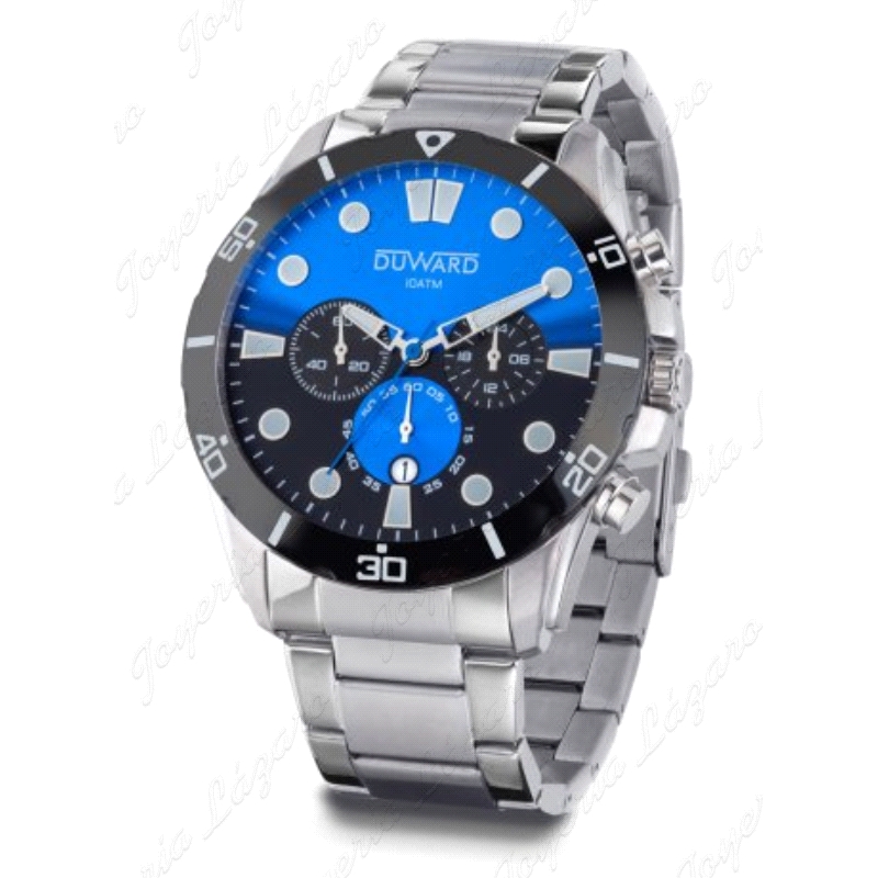 DUWARD RELOJ CABALLERO ACERO SPORT SPATE  ESF. AZUL CRONO                                           