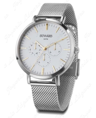 DUWARD RELOJ CABALLERO ACERO ELEGANCE WOTOSOGOLA ESF. BLANCA MALLA                                  