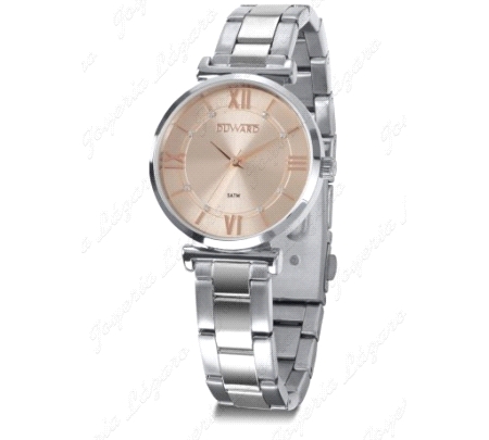 DUWARD RELOJ SEÑORA ACERO ESFERA SALMON+NUMEROS ROMANOS+CIRCO