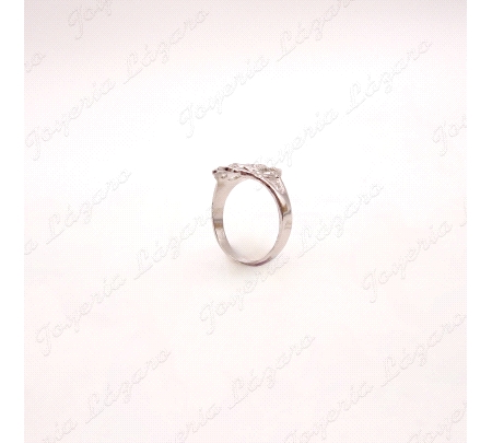 SORTIJA PLATA CHAPADA PLATINO VIRGEN DEL ROCIO CALADA