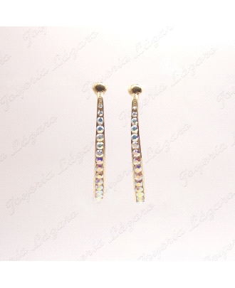 PEND. LARGOS PLATA CHAPADA ORO SWAROVSKI BANDA C. PRESION                                           