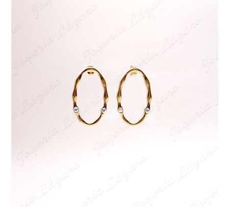 PEND. AROS PLATA CHAPADA ORO PLANOS OVALADOS 36MM