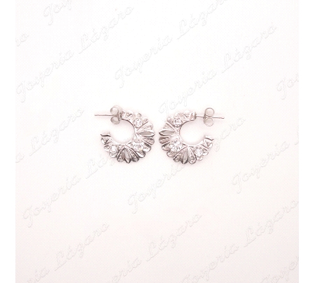 PEND. 1/2 AROS PLATA CHAPADA PLATINO +3 CIRCOS