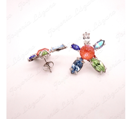 PEND. PLATA CHAPADA EN PLATINO LANZADERAS COLORES C. PRESION