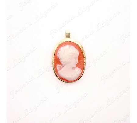 COLGANTE GR. PLATA CHAPADA ORO CAMAFEO 26X34