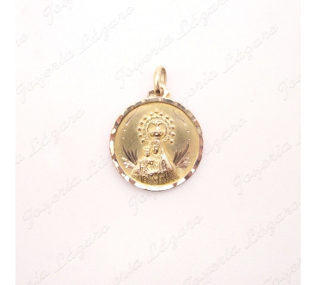 MEDALLA ORO 18 KTS ESCAPULARIO VIRGEN DEL MAR ALMERIA 26MM FILO GALLON