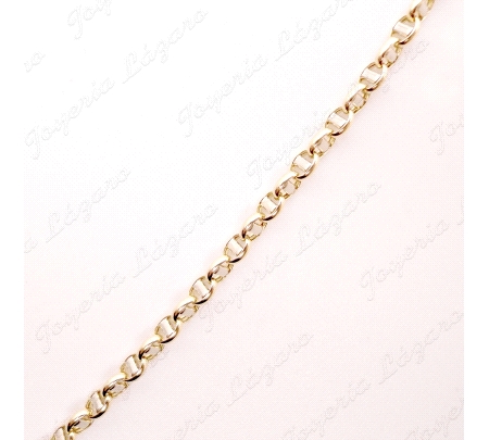 CADENA 50 CM. ORO 18 KTS BIC. ESL. BARCO DISEÑO 2.5MM