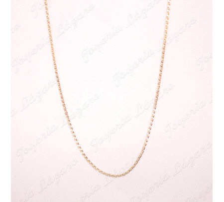 CADENA 55 CM. ORO 18 KTS ESLA. BARCO PLANO DIAMANTADO