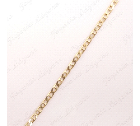 CADENA 55 CM. ORO 18 KTS ESLA. BARCO PLANO DIAMANTADO