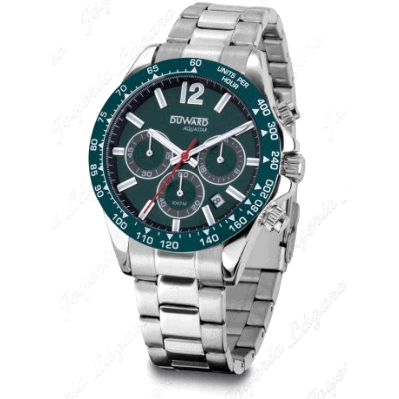 DUWARD RELOJ ACERO ESF. VERDE HOMBRE CRONO AQUASTAR DAYTONA                                         