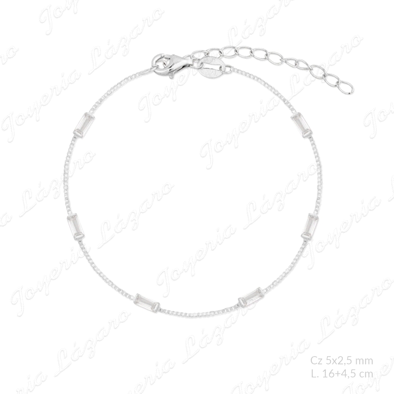 PULSERA PLATA VENECIANA CIRCO BL. BAGUETTE                                                          