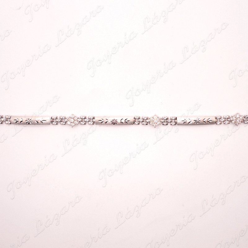 PULSERA ORO 18KT BL, OCASION  PANTER 3 ROSETONES                                                    