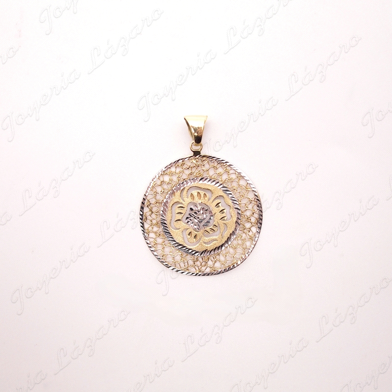 COLGANTE GR. ORO 18KT OCASION MEDALLON MEDUSA BISEL CIRCO 22M                                       