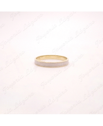 ALIANZA ORO 18KT OCASION 3.5MM BICOLOR CENTRO PICADO                                                