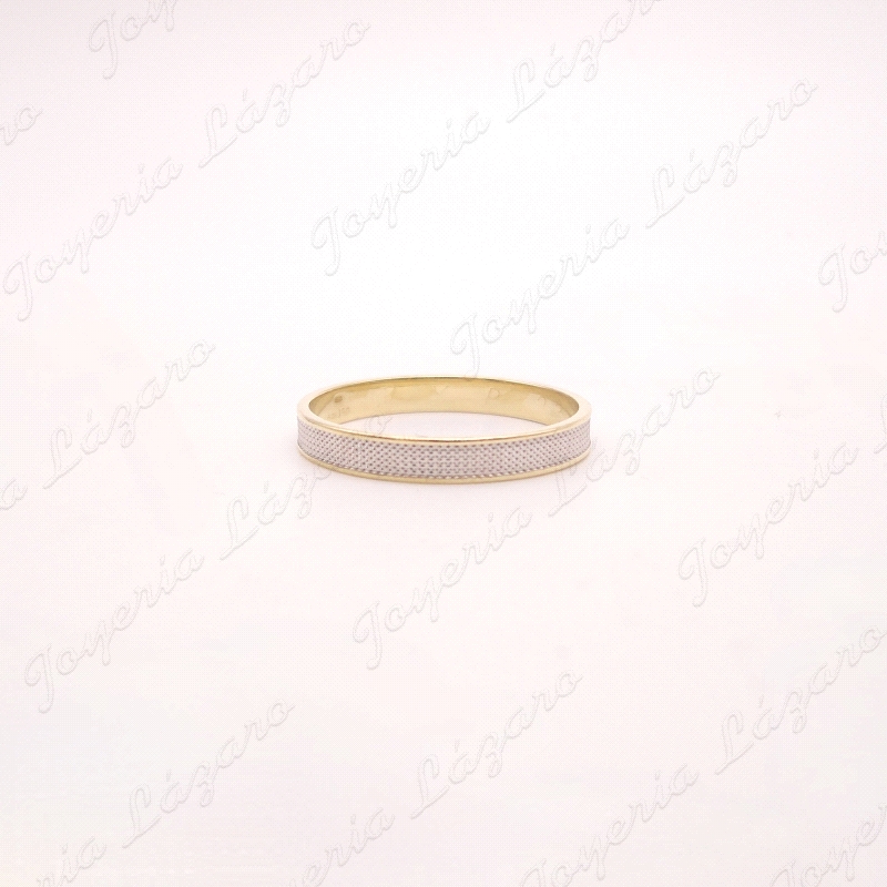 ALIANZA ORO 18KT OCASION 3.5MM BICOLOR CENTRO PICADO                                                