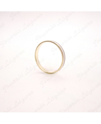 ALIANZA ORO 18KT OCASION 3.5MM BICOLOR CENTRO PICADO                                                