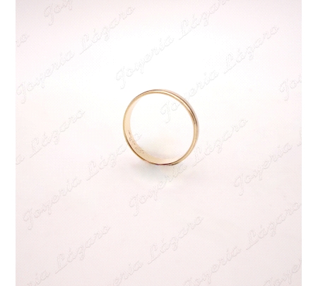 ALIANZA ORO 18KT OCASION 4MM 1/2 CAÑA BANDA CENTOR ANTES BL