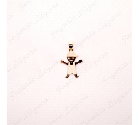 COLGANTE ORO 18 KTS NIÑO TRICOLOR 9MM