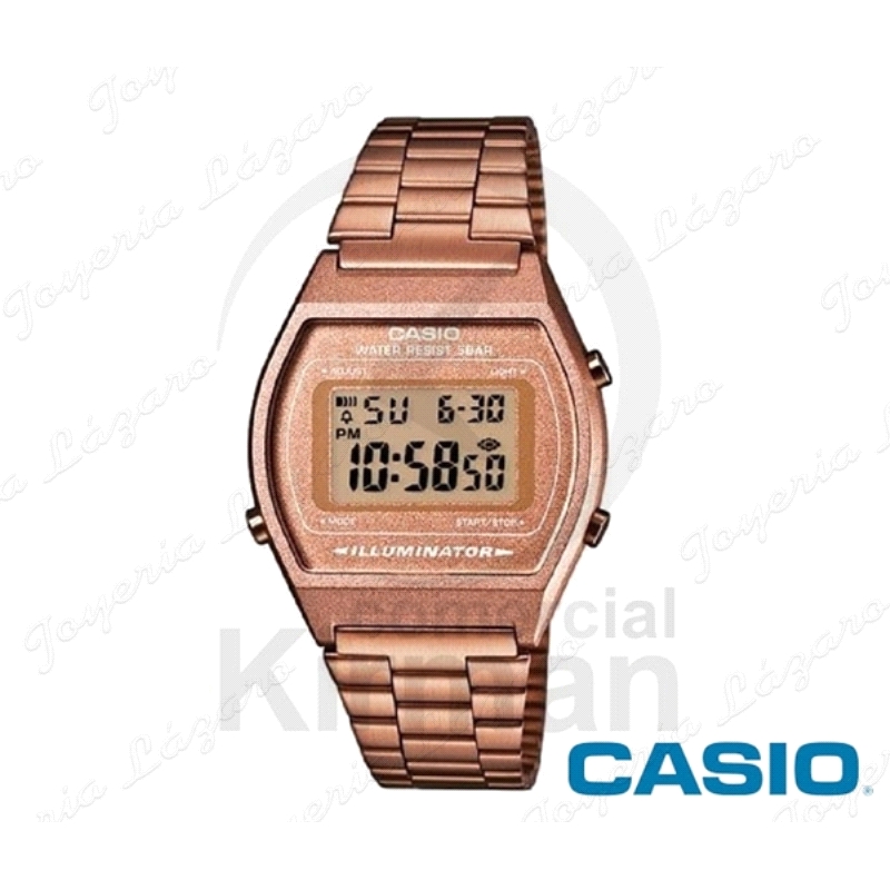 CASIO RELOJ MELATICO ORO ROSA SERIE DIGITAL B-640WC-5A                                              