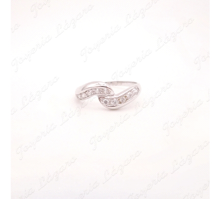 SORTIJA ORO 18KT OCASION BLANCO CIRCONITAS                                                          