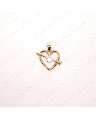 COLGANTE ORO 18KT OCASION CORAZON FLECHA+CIRCONITA                                                  