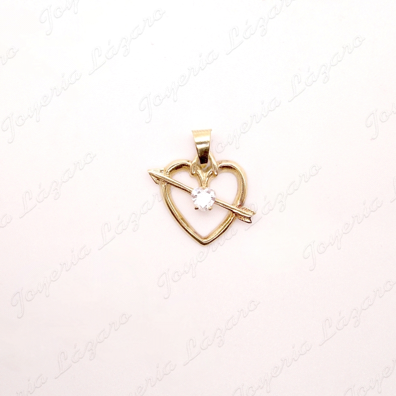 COLGANTE ORO 18KT OCASION CORAZON FLECHA+CIRCONITA                                                  