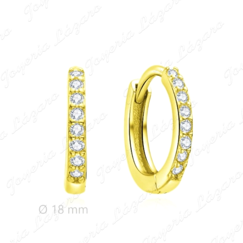 PEND. AROS PLATA CHAPADA 18MM MICROCIRCONITA                                                        