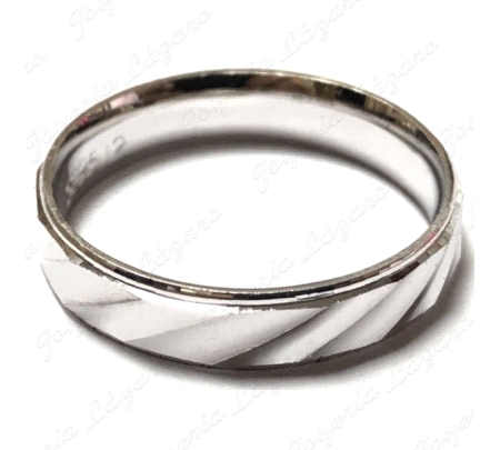 ALIANZA PLATA CONFOR 4MM RAYADO MATE Y BRILLO                                                       