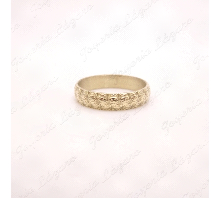 ALIANZA ORO 18KT OCASION FACETADA TALLADO ESTRELLITAS