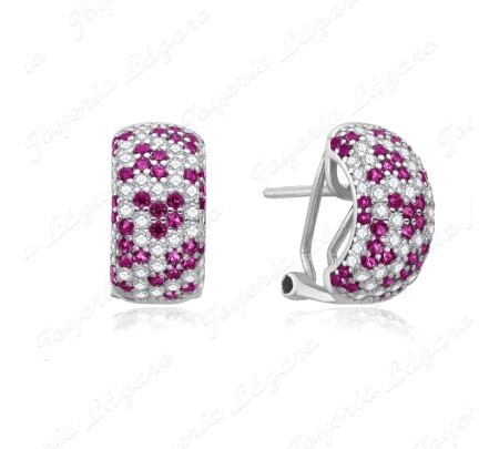 PENDIENTES PLATA MICRO CIRCONITAS B/R CIERRE OMEGA