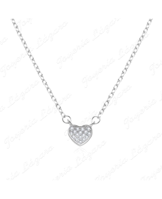 GARGANTILLA PLATA MINI CORAZON MICROCIRCONITA                                                       