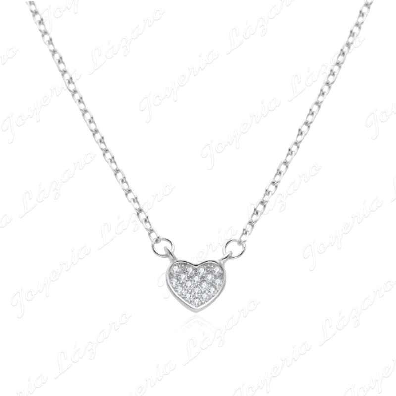 GARGANTILLA PLATA MINI CORAZON MICROCIRCONITA                                                       