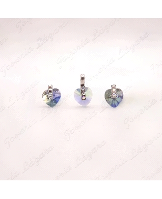 PEND. PLATA CORAZON SWAROVSKI VEDE/AZUL+3 BLANCOS                                                   