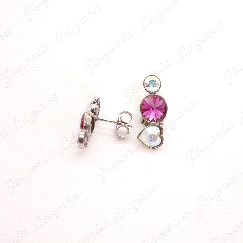 PEND. PLATA TREPADOR 1 CORAZON C. SWAROVSKI MORADO                                                  