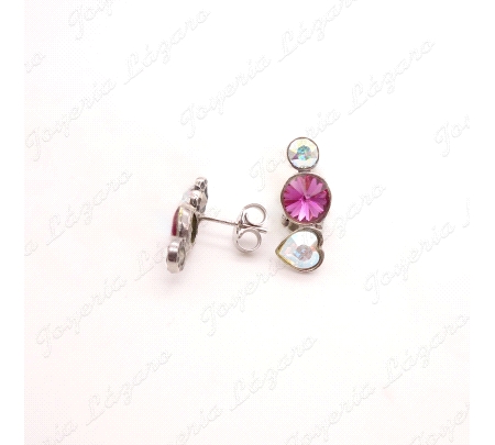 PEND. PLATA TREPADOR 1 CORAZON C. SWAROVSKI MORADO