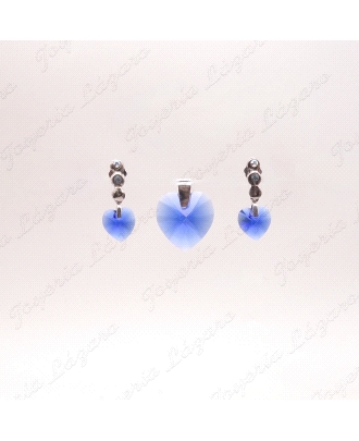 PEND. PLATA CORAZON AZUL PIEDRA SWAROVKI                                                            