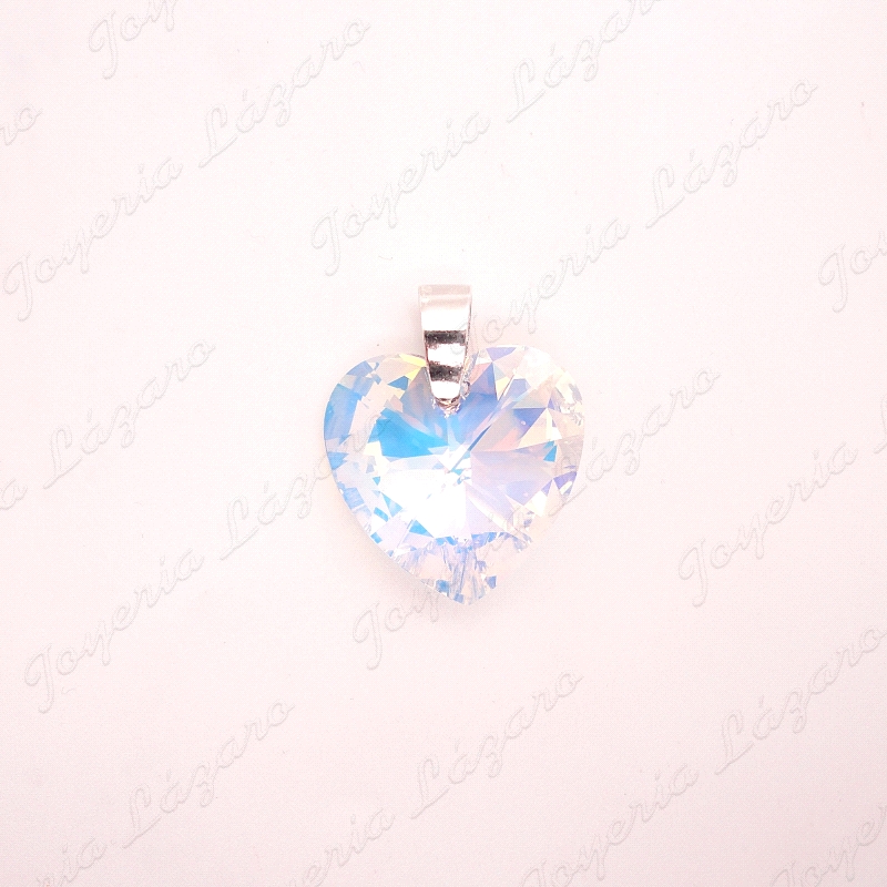 COLGANTE GR. PLATA CORAZON C. SWAROVSKI UNICO GRANDE                                                