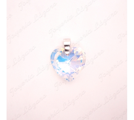 COLGANTE GR. PLATA CORAZON C. SWAROVSKI UNICO GRANDE