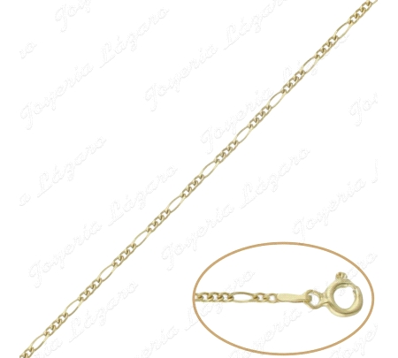 CADENA 45 CM. PLATA CHAPADA ORO 3X1 2MM