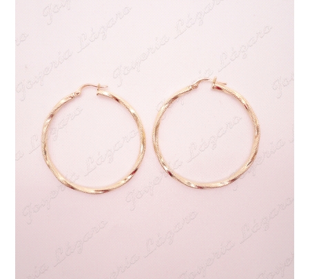 PEND. AROS ORO 18 KTS 2mm RIZO, 34MM                                                                