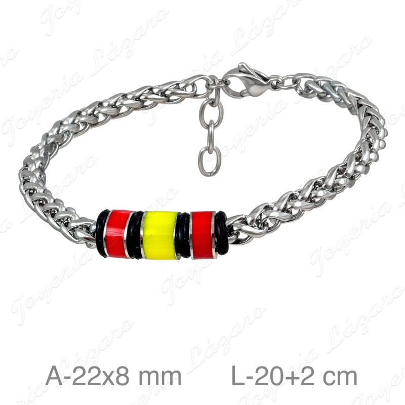 PULSERA ACERO ESMALTE BANDERA ESPAÑA