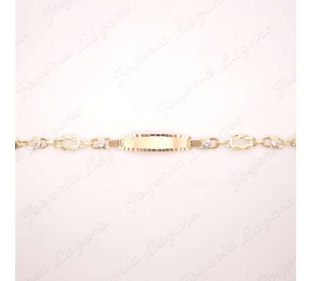 ESCLAVA ORO 18 KTS COMUNION  CADENA LAZO MARINERO+CIRCONOTA                                         