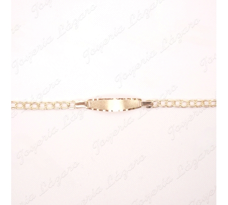 ESCLAVA BEBE ORO 18 KTS  HUNGARINA PLACA MATE 11CM                                                  