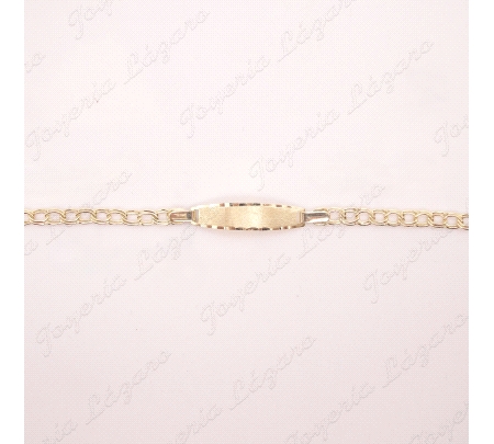 ESCLAVA BEBE ORO 18 KTS HUNGARINA PLACA MATE 12.5CM                                                 