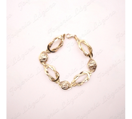 PULSERA ORO 18 KTS DISEÑO ESLABONES NUDOS CON MEDUSA