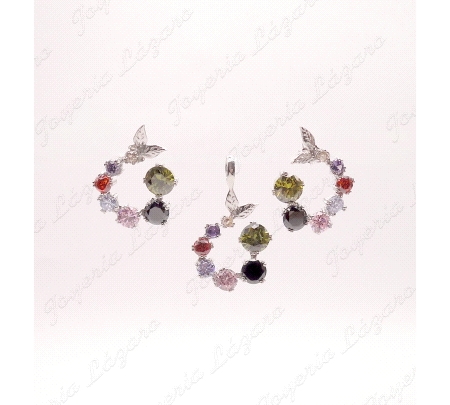 PEND. LARGOS  HOJAS CIRCULO PLATA CHAPADA PLATINO CIRCOS COLOR C. PRES